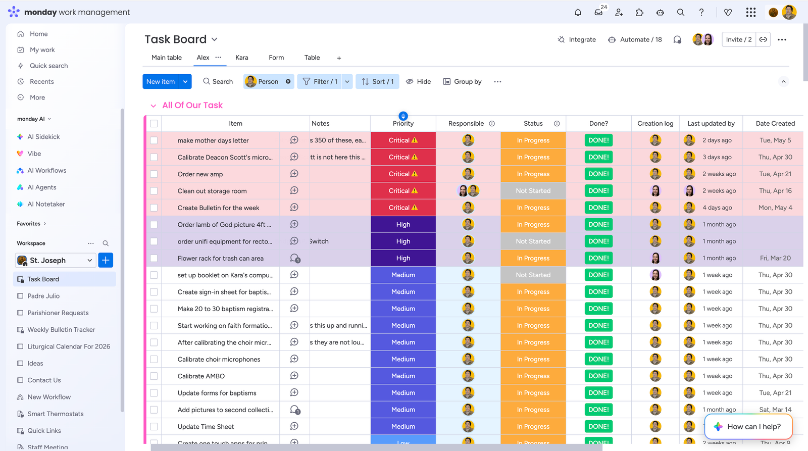 a monday board screenshot